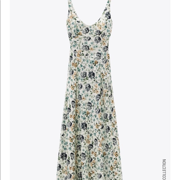 Zara Satin Effect Print Dress - Picture 5 of 10
